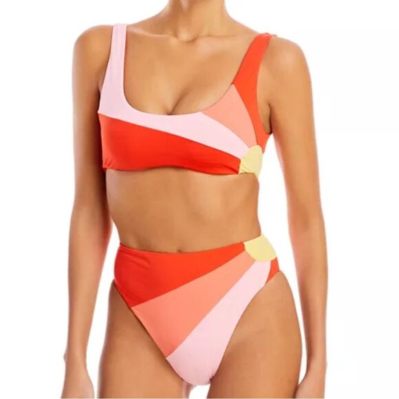 L Space Lizzie Sunburst Bikini Top & Luca Sunburst Bikini Bottom - Picture 1 of 7